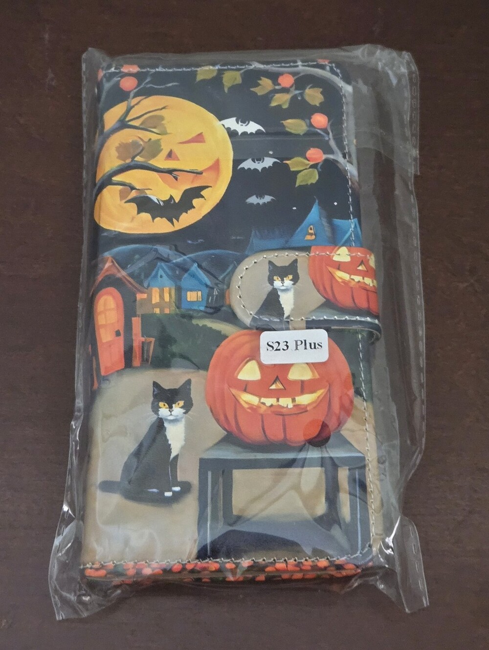 NEW Halloween Theme Faux Leather Wallet Phone Case for Samsung S23 Plus